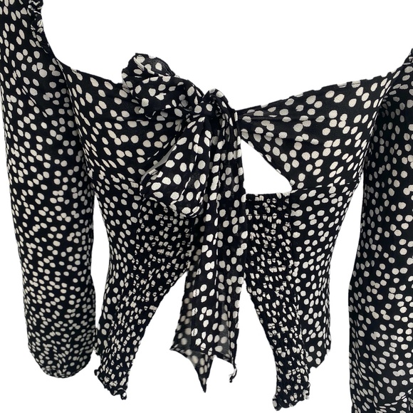 Reformation Bacio Ruffle Tie Back Crop Top Size 4 - Picture 6 of 11